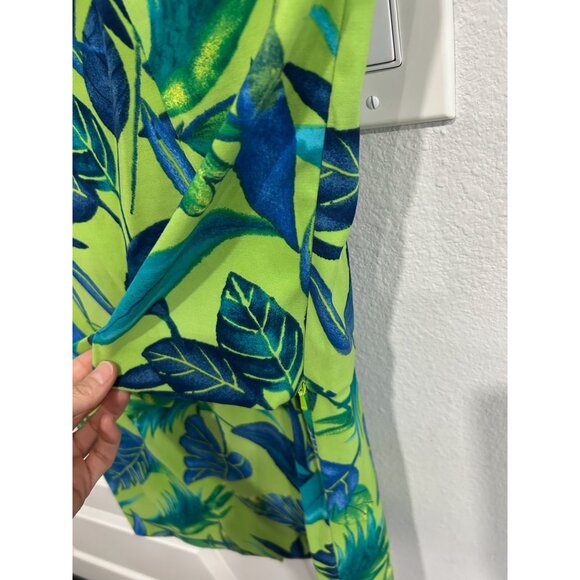 Jessica Howard Womens Tropical Leaf Print Sleeveless Dress Size 10 Polyester Spa - Picture 4 of 12